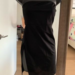 PrettyLittleThing black strapless dress